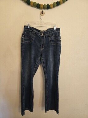 Vintage ANGEL JEANS Size 18 Short Boot Cut 6-pocket Lots Of Details Y2K